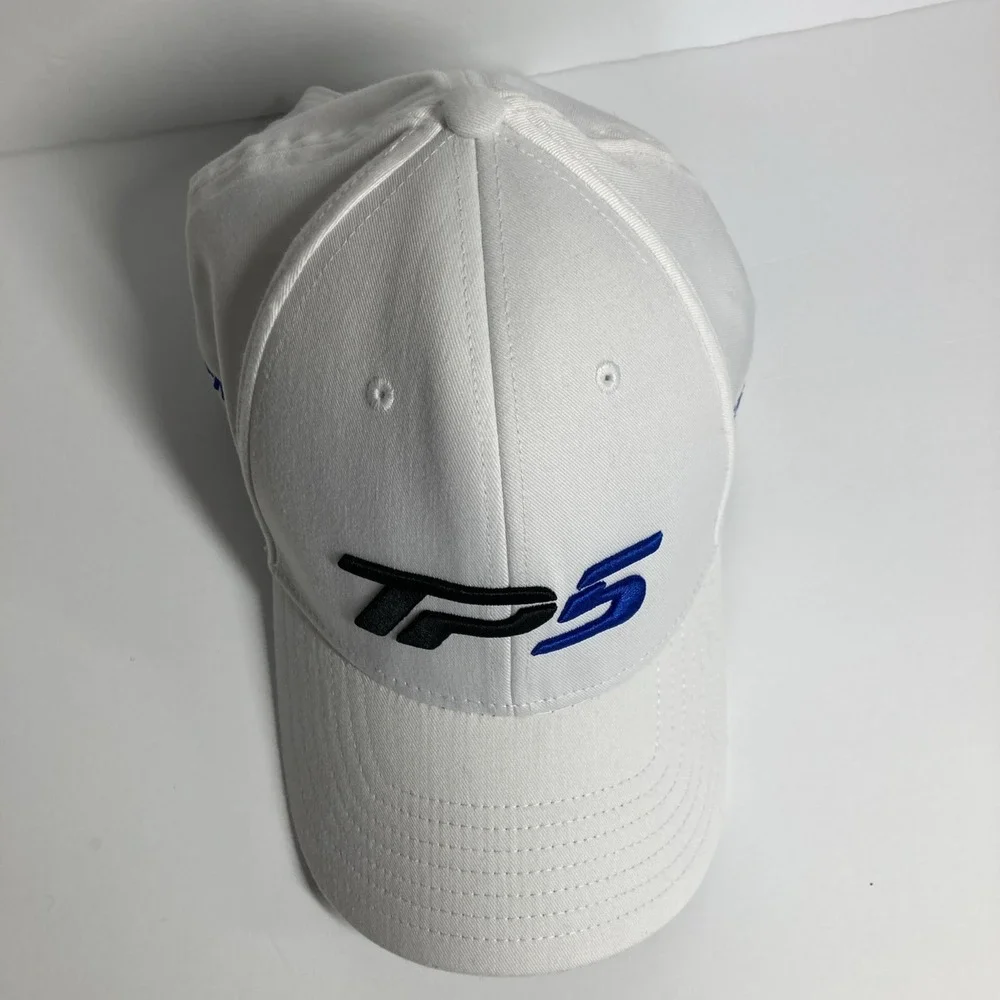 Taylor Made TP5 Tour Authentic Golf Hat Cap White Adjustable Stretch Embroidered